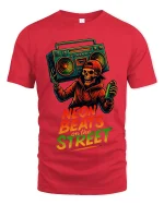 Neon Beats On The Street Skeleton Graphic T Shirt Street Art - red t-shirt on white background