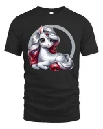 Cute Unicorn Fantasy Graphic Tee Magical Sparkle Art T Shirt - black t-shirt on white background