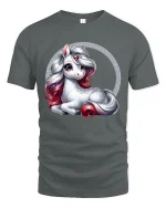Cute Unicorn Fantasy Graphic Tee Magical Sparkle Art T Shirt - gray t-shirt on white background