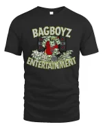 BagBoyz Entertainment Money And Music Street Graphic T Shirt - black t-shirt on white background