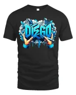Disco Graffiti Street Art T Shirt With Urban Creative Energy - black t-shirt on white background