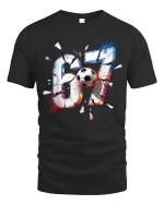 67 Soccer Power Graphic T Shirt Bold Goal Moment Sport Tee - black t-shirt on white background