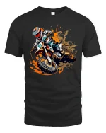 Motocross Dirt Bike Action Splash Art T Shirt Extreme Rider Tee - black t-shirt on white background