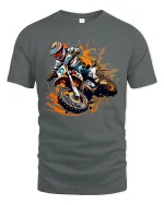 Motocross Dirt Bike Action Splash Art T Shirt Extreme Rider Tee - gray t-shirt on white background