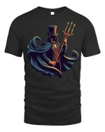 Mysterious Gentleman With Trident Graphic Tee Dark Fantasy Tshirt - black t-shirt on white background