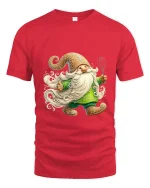 Cute Baking Gnome Art Tee Funny Kitchen Character Graphic T Shirt - red t-shirt on white background
