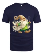 Cute Baking Gnome Art Tee Funny Kitchen Character Graphic T Shirt - navy t-shirt on white background