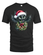 Cute Bunny Couple Love Cartoon Art Graphic T Shirt Design - black t-shirt on white background