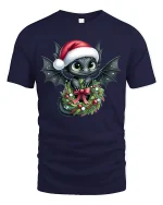 Cute Bunny Couple Love Cartoon Art Graphic T Shirt Design - navy t-shirt on white background