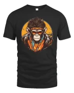 Cool Monkey Street Style Graphic Tee With Bold Urban Attitude - black t-shirt on white background