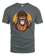 Cool Monkey Street Style Graphic Tee With Bold Urban Attitude - gray t-shirt on white background