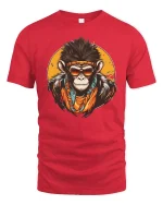 Cool Monkey Street Style Graphic Tee With Bold Urban Attitude - red t-shirt on white background