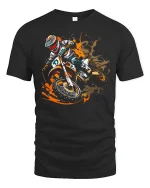 Motocross Dirt Bike Action Graphic T Shirt Extreme Speed Style - black t-shirt on white background