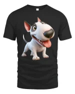 Funny Bull Terrier Dog Graphic T Shirt Cute Cartoon Style Art - black t-shirt on white background