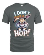 I Dont Give A Hop Bunny Graphic T Shirt Funny Attitude Design - gray t-shirt on white background