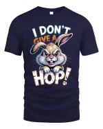 I Dont Give A Hop Bunny Graphic T Shirt Funny Attitude Design - navy t-shirt on white background