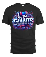 I Love New York Giants Bold Fan Pride Graphic Tee Shirt - black t-shirt on white background