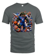 Fierce Florida Gator Football Power Graphic Tee Shirt Art - gray t-shirt on white background