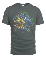 Savage Deep Sea Monster Skull Graphic Tee Shirt - gray t-shirt on white background