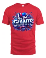 I Love New York Giants Bold Fan Pride Graphic Tee Shirt - red t-shirt on white background