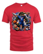Fierce Florida Gator Football Power Graphic Tee Shirt Art - red t-shirt on white background