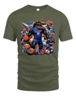 Fierce Florida Gator Football Power Graphic Tee Shirt Art - military green t-shirt on white background