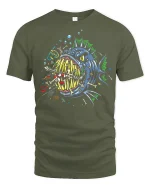 Savage Deep Sea Monster Skull Graphic Tee Shirt - military green t-shirt on white background