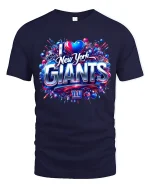 I Love New York Giants Bold Fan Pride Graphic Tee Shirt - navy t-shirt on white background