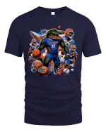 Fierce Florida Gator Football Power Graphic Tee Shirt Art - navy t-shirt on white background