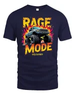 Rage Mode Monster Truck Tee Off Road Power Graphic Style - navy t-shirt on white background
