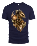 Majestic Hawk Warrior Graphic Tee Ancient Mythic Art Style - navy t-shirt on white background