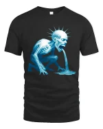 Frozen Screaming Creature Graphic Tshirt Dark Horror Art Tee - black t-shirt on white background