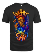 Inhat Tattoo Say Crazy Artist Graphic Tshirt Bold Street Art Tee - black t-shirt on white background