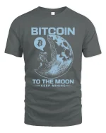 Bitcoin To The Moon Keep Mining Graphic Tshirt Crypto Space Tee - gray t-shirt on white background