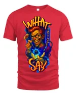 Inhat Tattoo Say Crazy Artist Graphic Tshirt Bold Street Art Tee - red t-shirt on white background