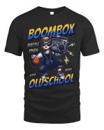Boombox Battle 1984 Oldschool T Shirt Retro Vibes - black t-shirt on white background