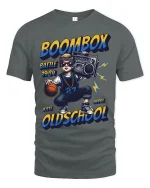 Boombox Battle 1984 Oldschool T Shirt Retro Vibes - gray t-shirt on white background