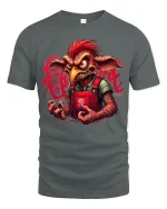 Fierce Goblin Creature T Shirt Dark Fantasy Art - gray t-shirt on white background