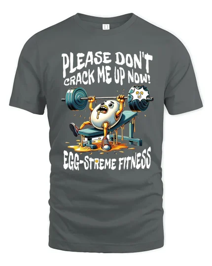 Egg Streme Fitness T Shirt Funny Gym Workout Pun - gray t-shirt on white background