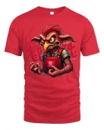 Fierce Goblin Creature T Shirt Dark Fantasy Art - red t-shirt on white background