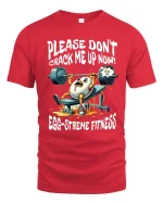 Egg Streme Fitness T Shirt Funny Gym Workout Pun - red t-shirt on white background