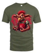 Fierce Goblin Creature T Shirt Dark Fantasy Art - military green t-shirt on white background