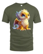 Cute Baby Griffin T Shirt Magical Fantasy Art - military green t-shirt on white background