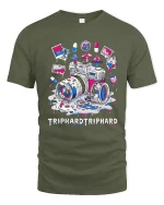 Trip Hard Trip Hard T Shirt Psychedelic Camera Art - military green t-shirt on white background