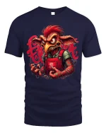Fierce Goblin Creature T Shirt Dark Fantasy Art - navy t-shirt on white background