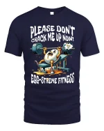 Egg Streme Fitness T Shirt Funny Gym Workout Pun - navy t-shirt on white background