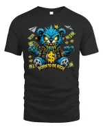 Born To Be Rich Money Bear Graphic T Shirt - black t-shirt on white background