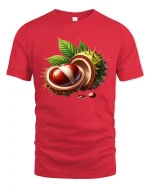 Realistic Chestnut Illustration Graphic T Shirt - red t-shirt on white background