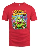 Goofy Goobers Funny Slime Monster Graphic T Shirt - red t-shirt on white background