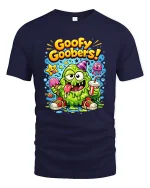 Goofy Goobers Funny Slime Monster Graphic T Shirt - navy t-shirt on white background